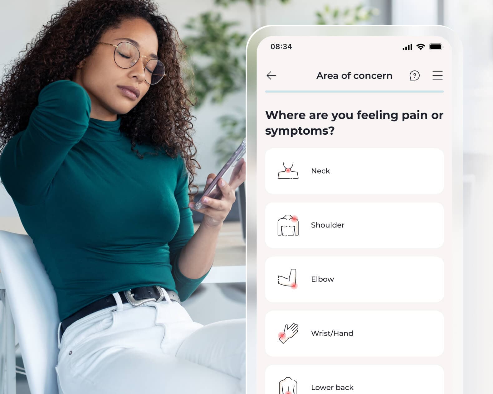 Woman creating an account